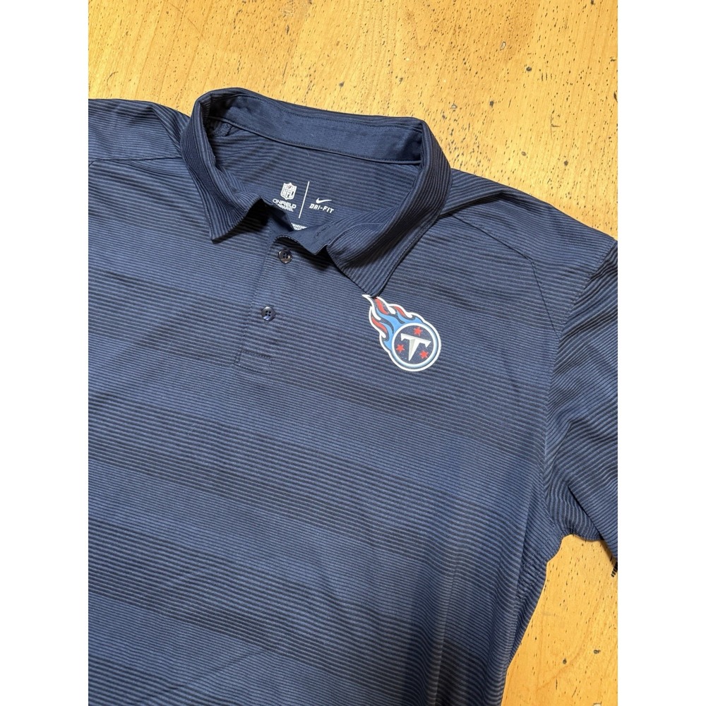 Tennessee Titans Nike Polo Shirt Men L Blue OnField DRI-FIT Performance